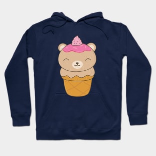 Kawaii Cute Brown Bear Ice Cream T-Shirt Hoodie